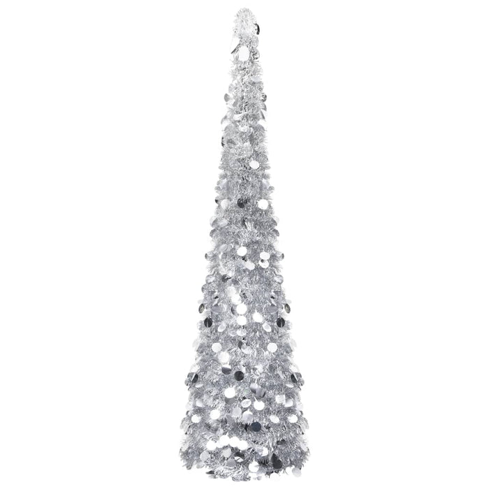 Brad de Crăciun artificial tip pop-up, argintiu, 150 cm, PET WALTI