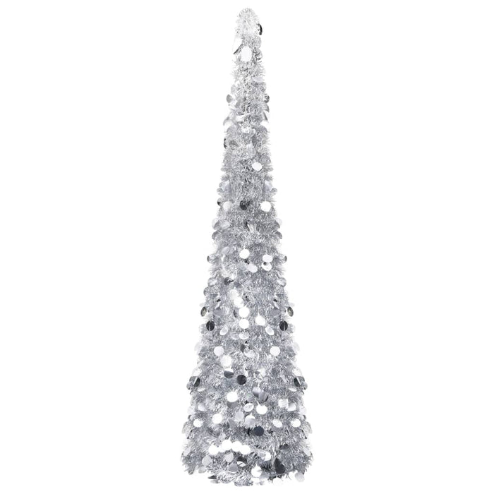 Brad de Crăciun artificial tip pop-up, argintiu, 180 cm, PET WALTI