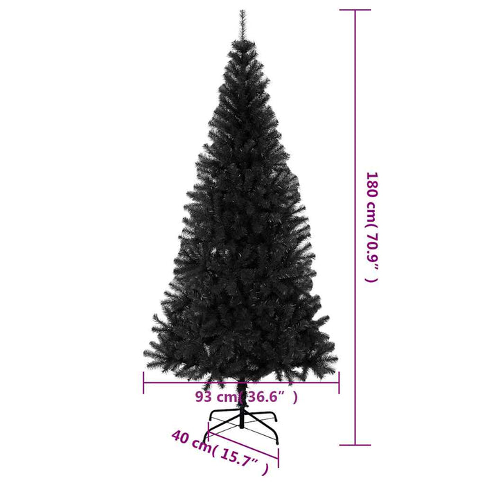 Pom de Crăciun artificial cu suport, negru, 180 cm, PVC - WALTI WALTI
