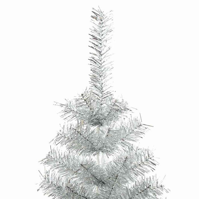 Pom de Crăciun artificial cu suport, argintiu, 210 cm, PET WALTI