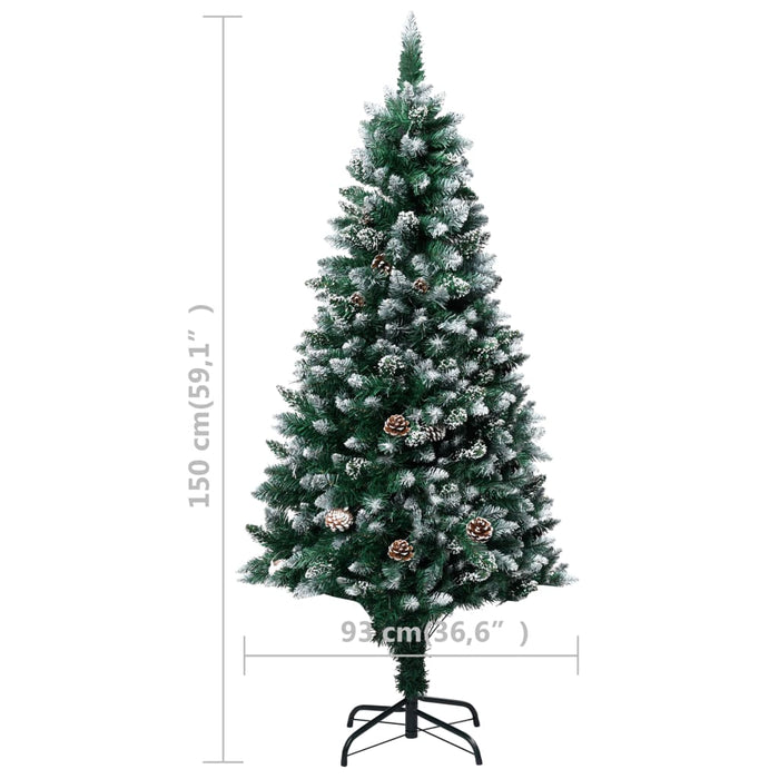Brad de Crăciun artificial cu conuri și zăpadă albă, 150 cm - WALTI WALTI