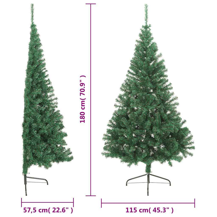 Jumătate pom Crăciun artificial cu suport, verde, 180 cm, PVC - WALTI WALTI