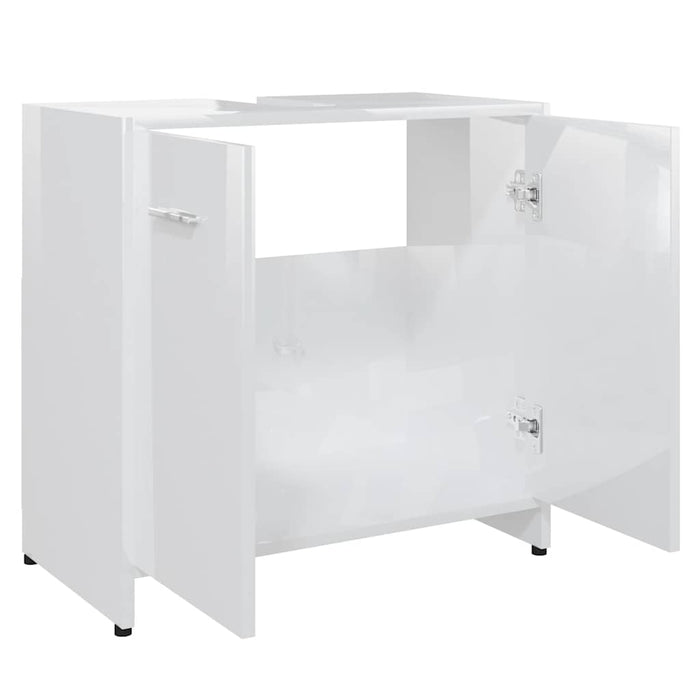Dulap de baie, alb extralucios, 60x33x61 cm, lemn prelucrat WALTI