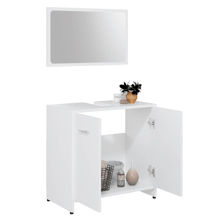 Set de mobilier de baie, alb, lemn prelucrat - WALTI WALTI