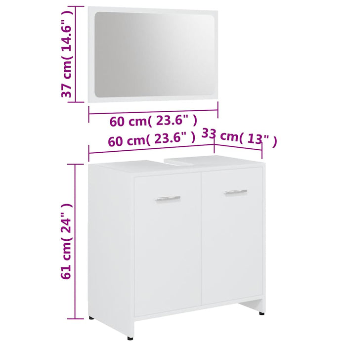 Set de mobilier de baie, alb, lemn prelucrat - WALTI WALTI