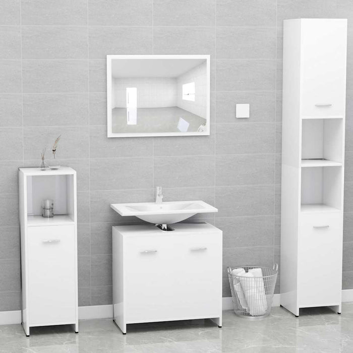 Set de mobilier de baie, alb, lemn prelucrat - WALTI WALTI