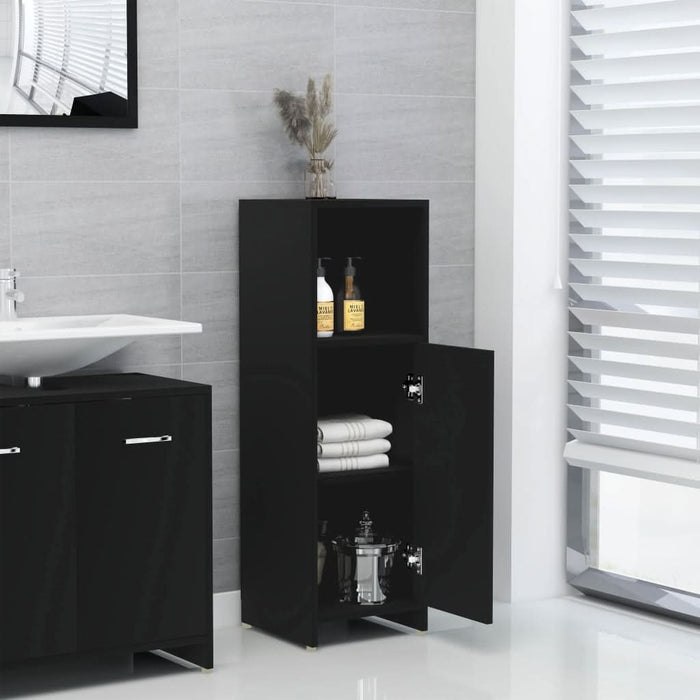 Dulap de baie, negru, 30x30x95 cm, lemn prelucrat - WALTI WALTI