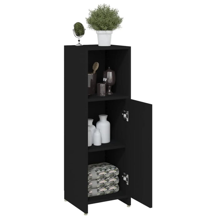 Dulap de baie, negru, 30x30x95 cm, lemn prelucrat - WALTI WALTI