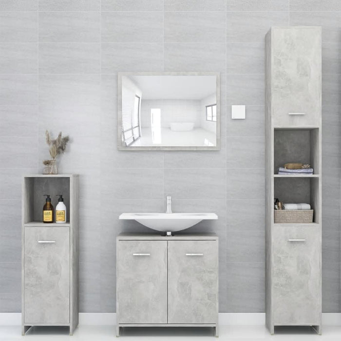 Dulap de baie, gri beton, 30 x 30 x 95 cm, lemn prelucrat - WALTI WALTI