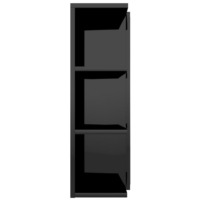 | Dulap cu oglindă | cu raft negru foarte lucios 80 x 20,5 x 64 cm WALTI