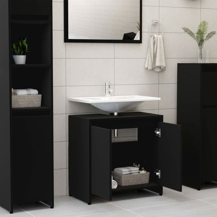 Dulap de baie, negru, 60x33x61 cm, lemn prelucrat - WALTI WALTI