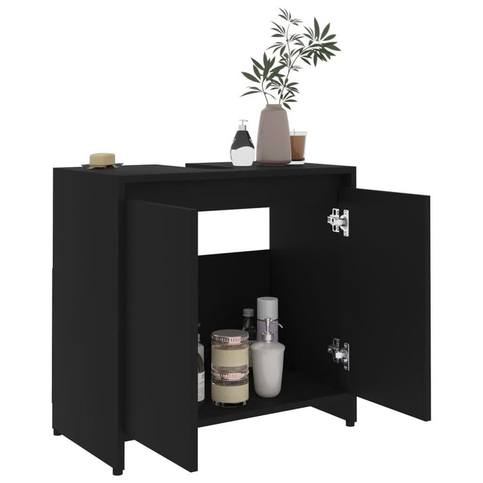 Dulap de baie, negru, 60x33x61 cm, lemn prelucrat - WALTI WALTI