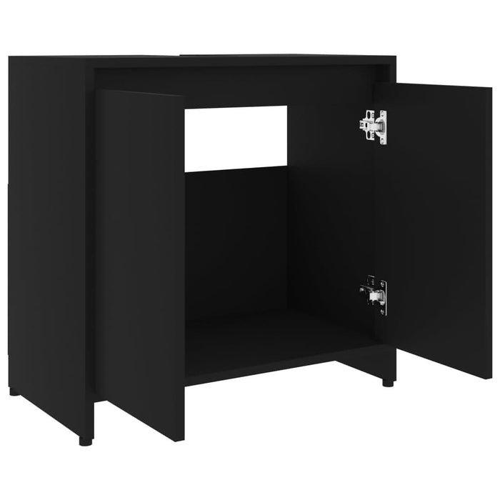 Dulap de baie, negru, 60x33x61 cm, lemn prelucrat - WALTI WALTI