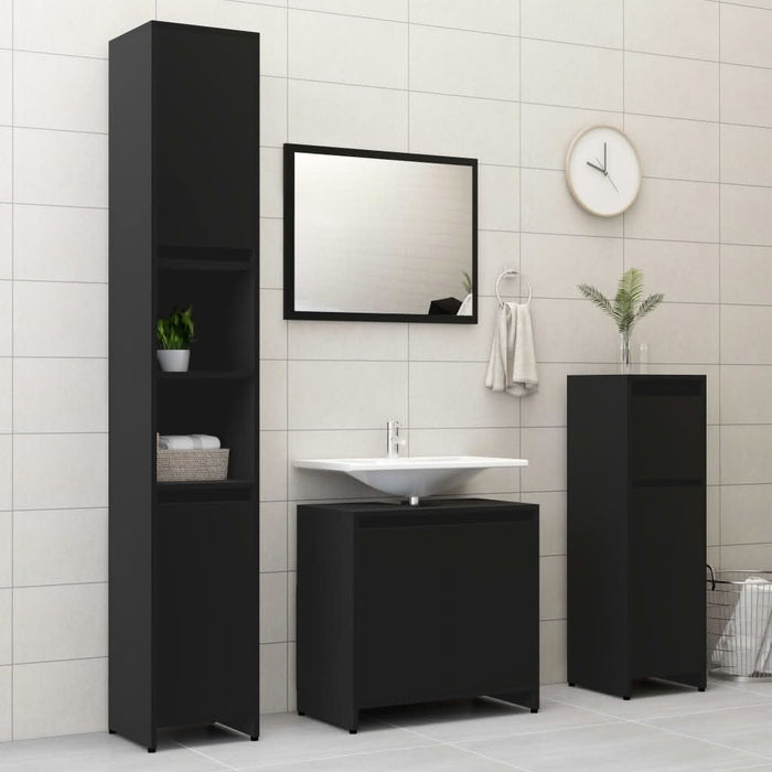 Dulap de baie, negru, 60x33x61 cm, lemn prelucrat - WALTI WALTI