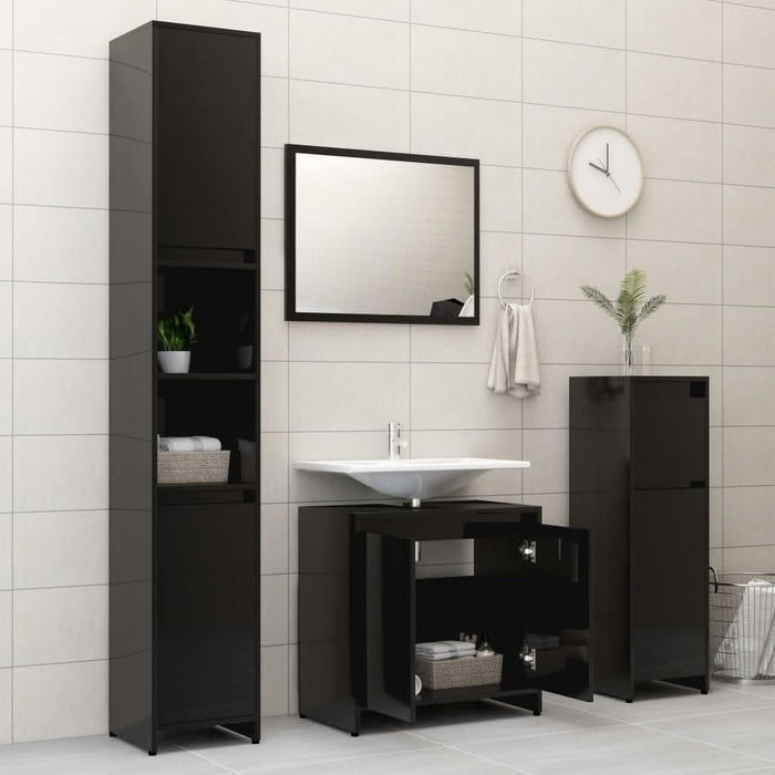 Dulap de baie, negru, 60x33x61 cm, lemn prelucrat - WALTI WALTI