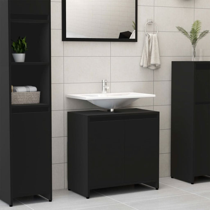 Dulap de baie, negru, 60x33x61 cm, lemn prelucrat - WALTI WALTI