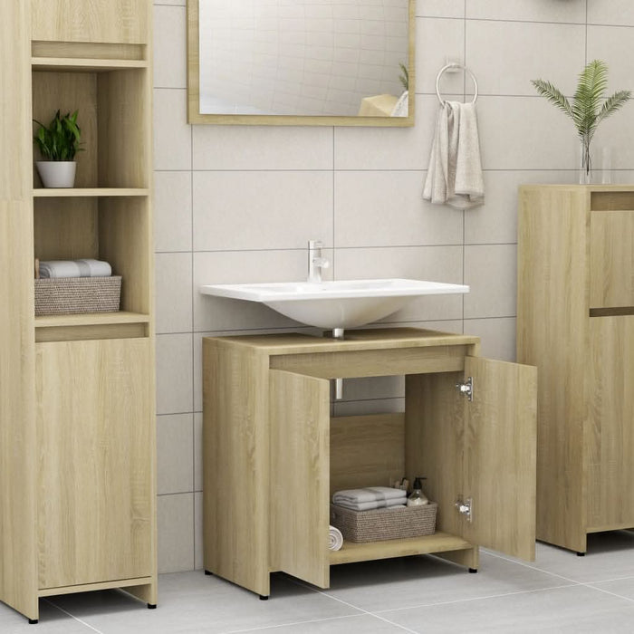 Dulap de baie, stejar Sonoma, 60x33x61 cm, lemn prelucrat - WALTI WALTI
