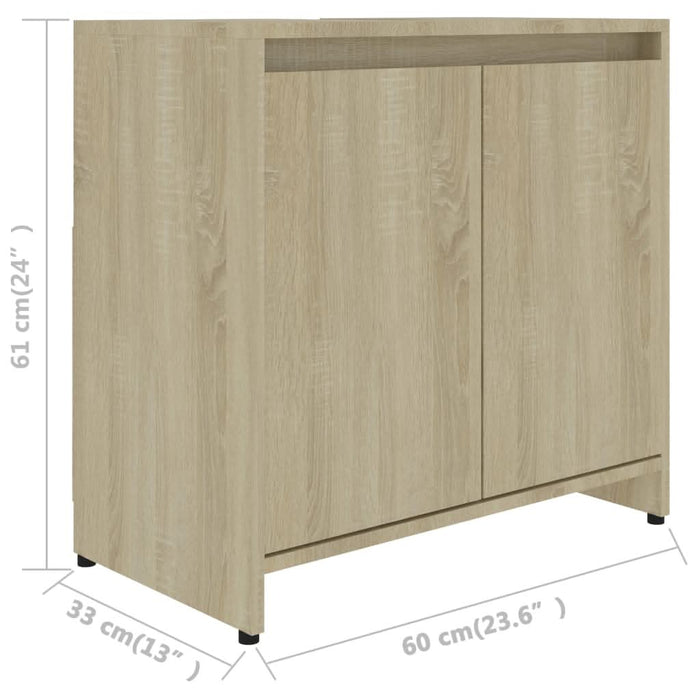Dulap de baie, stejar Sonoma, 60x33x61 cm, lemn prelucrat - WALTI WALTI