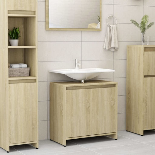 Dulap de baie, stejar Sonoma, 60x33x61 cm, lemn prelucrat - WALTI WALTI