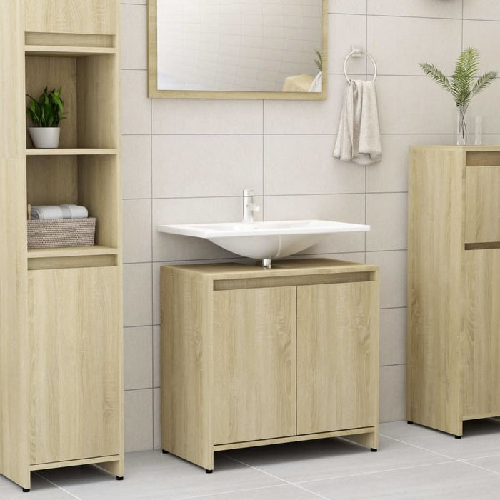 Dulap de baie, stejar Sonoma, 60x33x61 cm, lemn prelucrat - WALTI WALTI