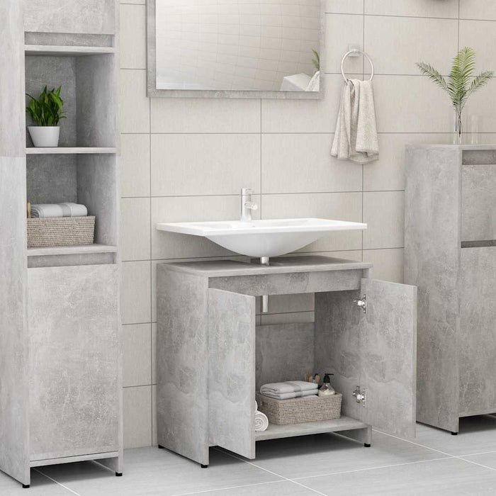 Dulap de baie, gri beton, 60x33x61 cm, lemn prelucrat - WALTI WALTI
