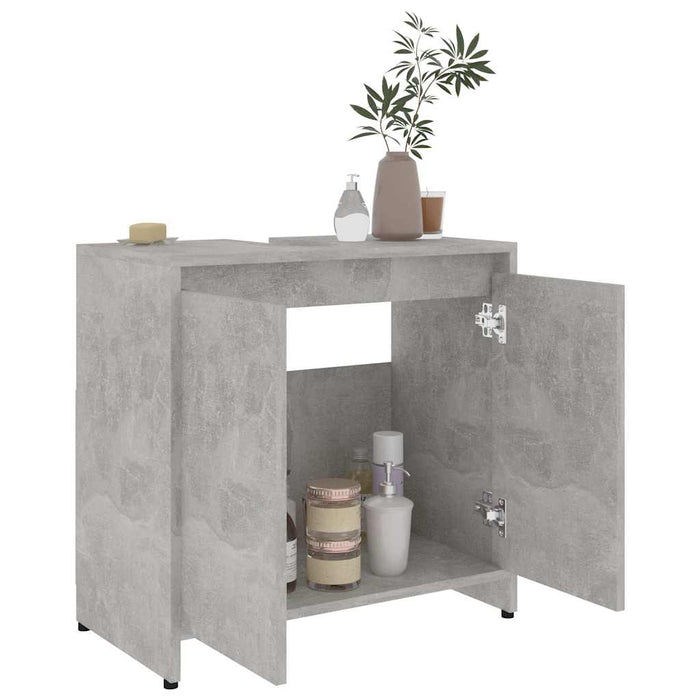 Dulap de baie, gri beton, 60x33x61 cm, lemn prelucrat - WALTI WALTI