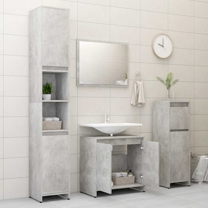 Dulap de baie, gri beton, 60x33x61 cm, lemn prelucrat - WALTI WALTI
