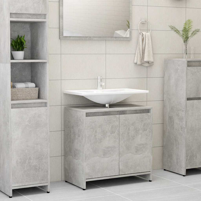 Dulap de baie, gri beton, 60x33x61 cm, lemn prelucrat - WALTI WALTI