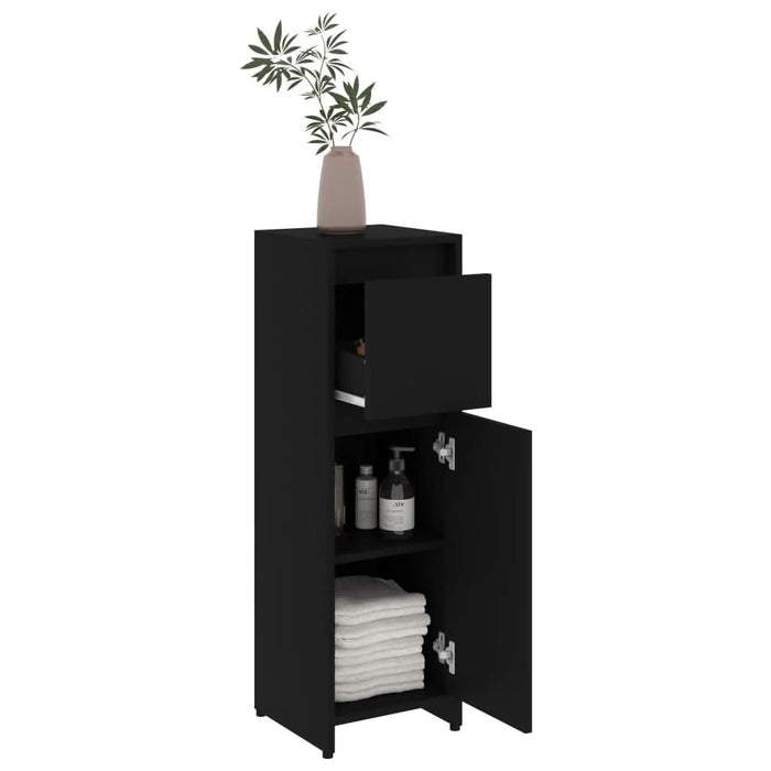 Dulap de baie, negru, 30x30x95 cm, lemn prelucrat - WALTI WALTI