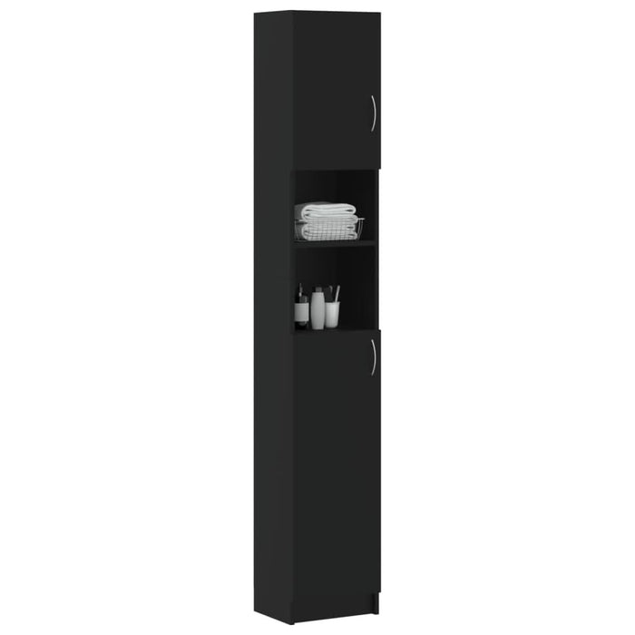 Dulap de baie, negru, 32x25,5x190 cm, lemn prelucrat - WALTI WALTI