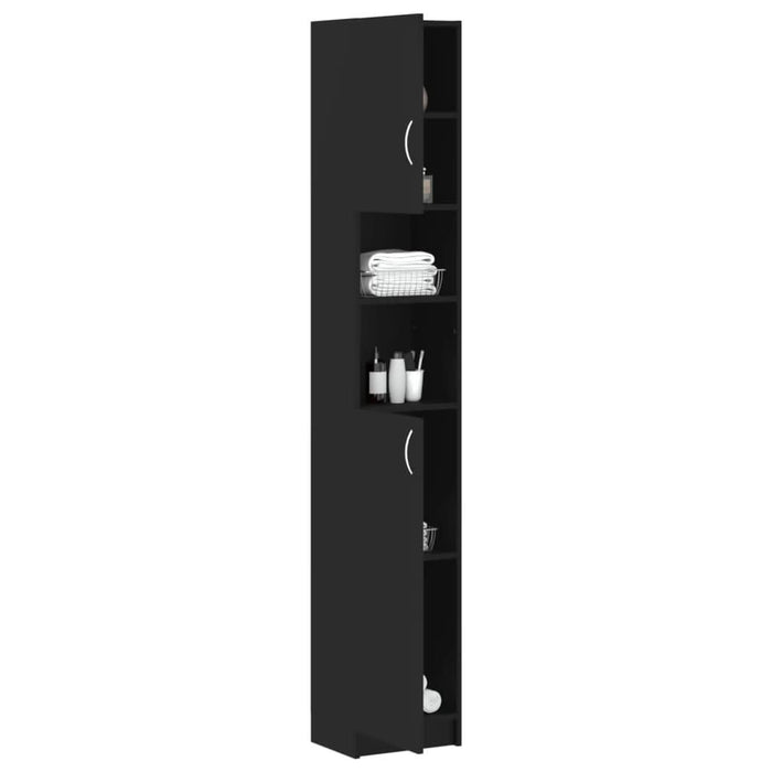 Dulap de baie, negru, 32x25,5x190 cm, lemn prelucrat - WALTI WALTI