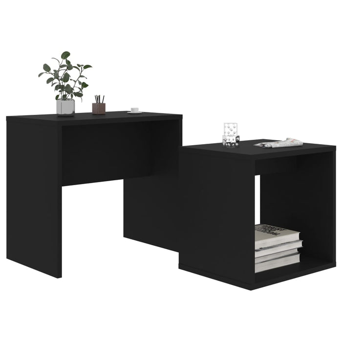 Set măsuțe de cafea, negru, 48x30x45 cm, lemn prelucrat WALTI