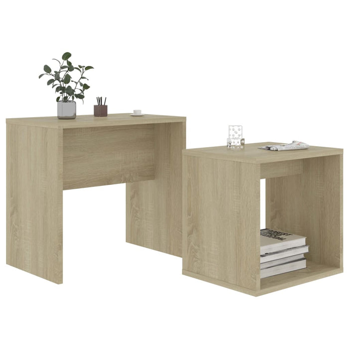 Set măsuțe de cafea, stejar Sonoma, 48x30x45 cm, lemn prelucrat WALTI