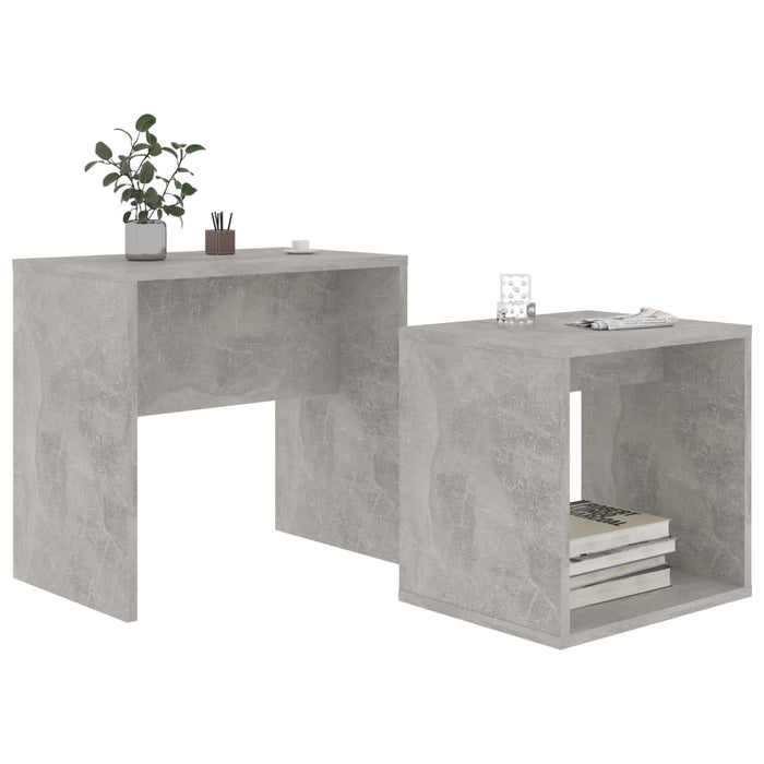 Set măsuțe de cafea, gri beton, 48x30x45 cm, lemn prelucrat WALTI