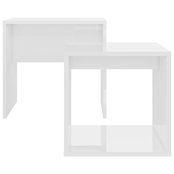 Set măsuțe de cafea alb extralucios 48x30x45 cm lemn prelucrat WALTI