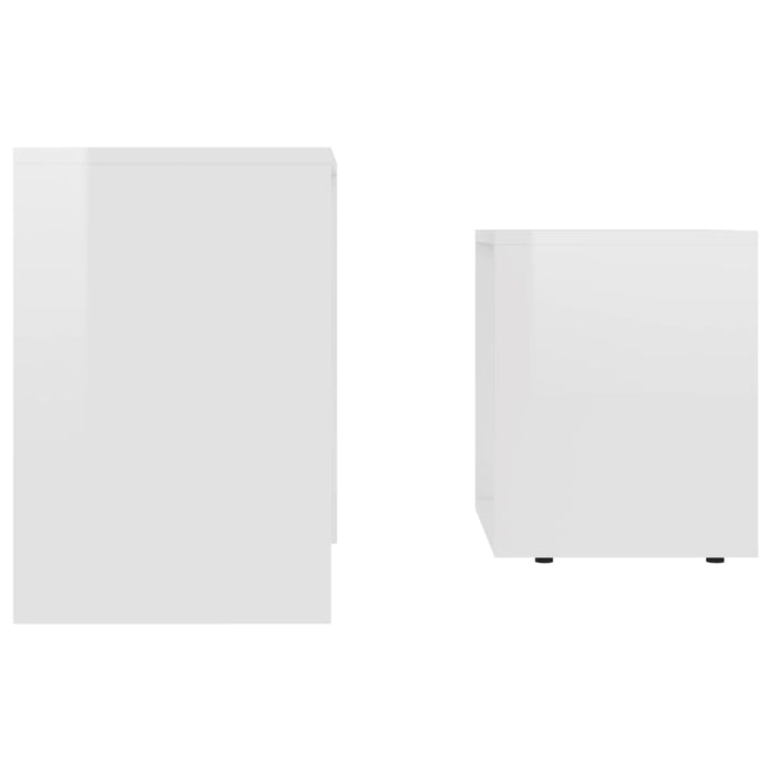 Set măsuțe de cafea alb extralucios 48x30x45 cm lemn prelucrat WALTI