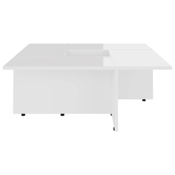 Măsuță de cafea, alb extralucios 79,5x79,5x30 cm lemn prelucrat WALTI