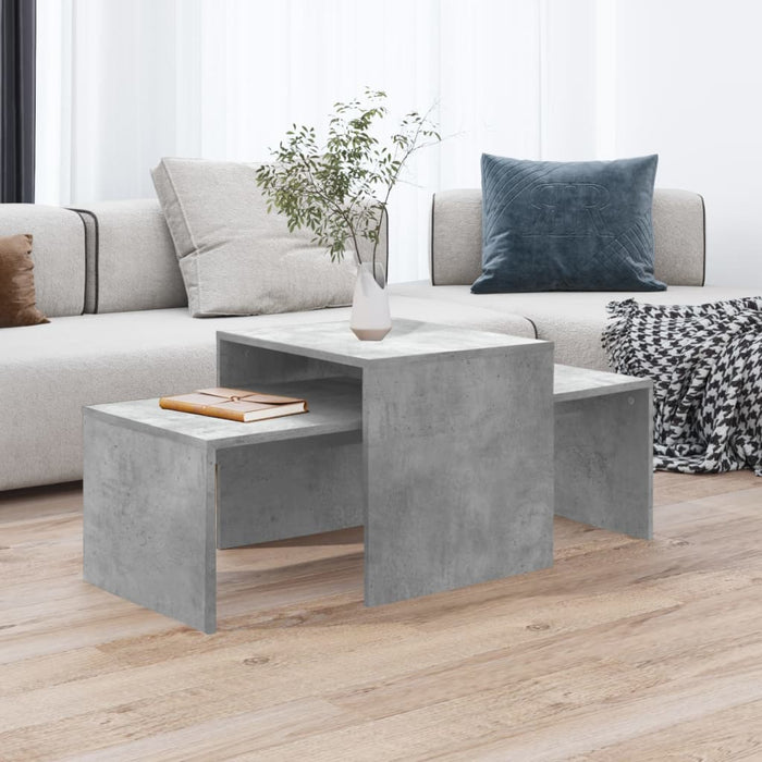 Set măsuțe de cafea, gri beton, 100x48x40 cm, lemn prelucrat - WALTI WALTI