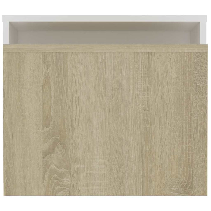 Set măsuță cafea alb & stejar sonoma 100x48x40cm lemn prelucrat WALTI