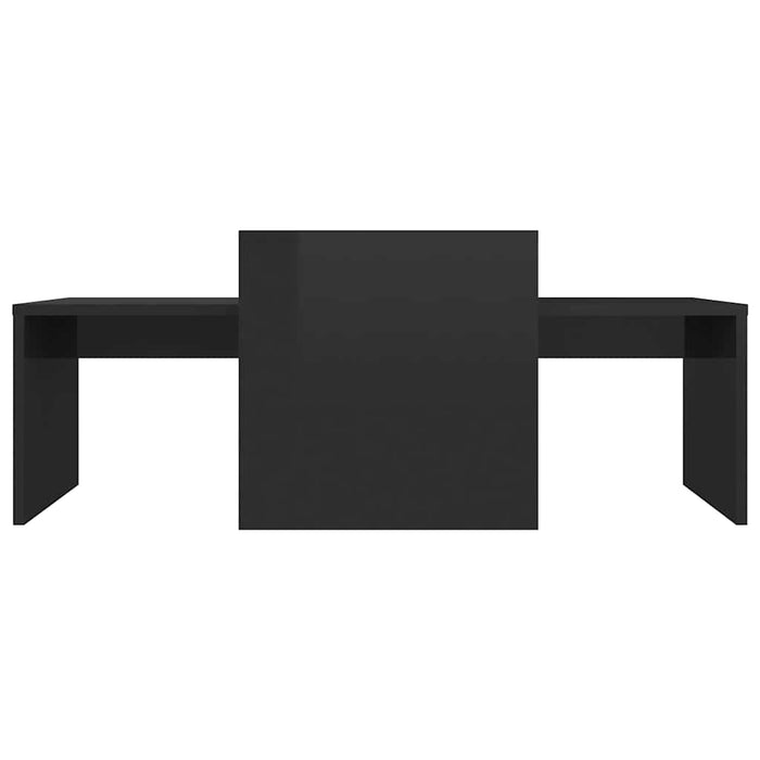 Set măsuțe cafea negru extralucios 100x48x40 cm lemn prelucrat WALTI