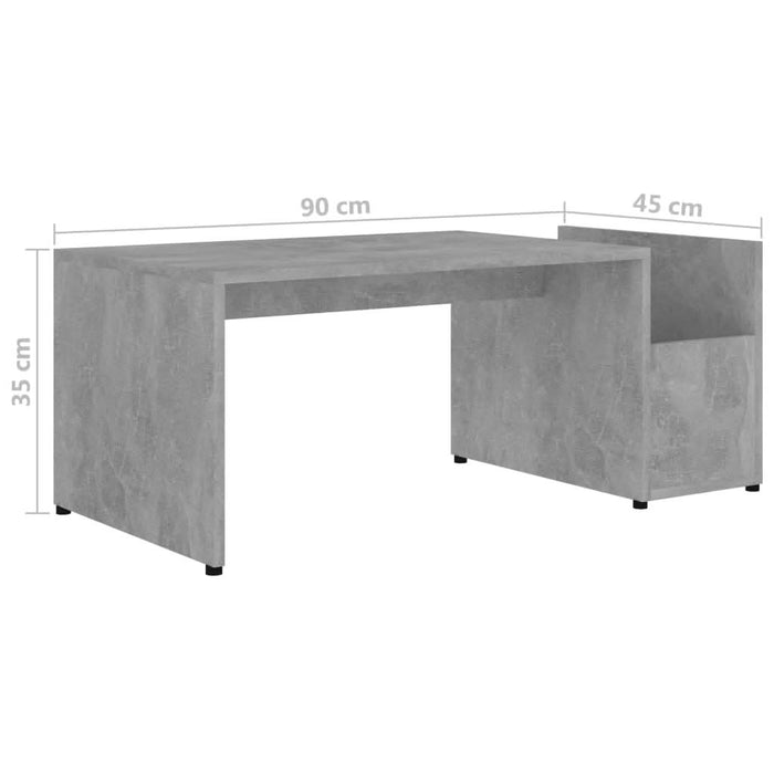 Măsuță de cafea, gri beton, 90 x 45 x 35 cm, lemn prelucrat - WALTI WALTI