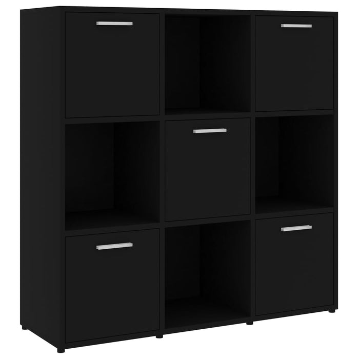 Bibliotecă, negru, 90x30x90 cm, lemn prelucrat WALTI