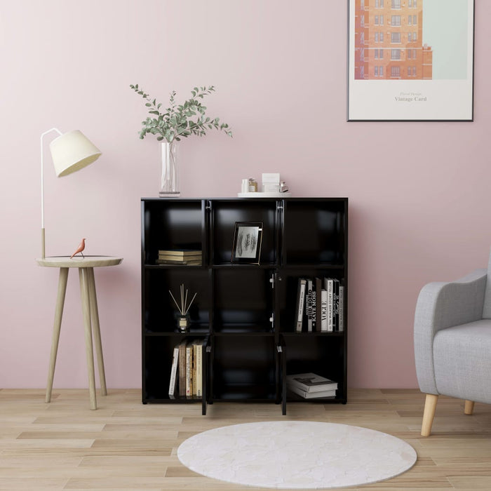 Bibliotecă, negru, 90x30x90 cm, lemn prelucrat WALTI