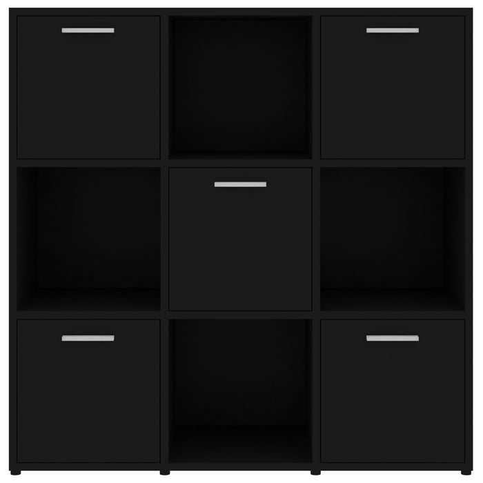 Bibliotecă, negru, 90x30x90 cm, lemn prelucrat WALTI