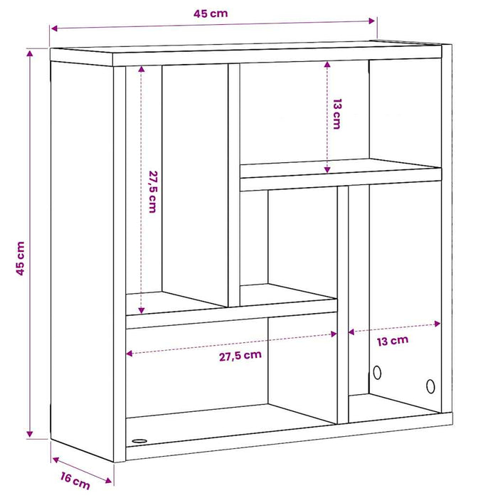 Raft de perete alb extralucios 45x16x45 cm lemn prelucrat WALTI