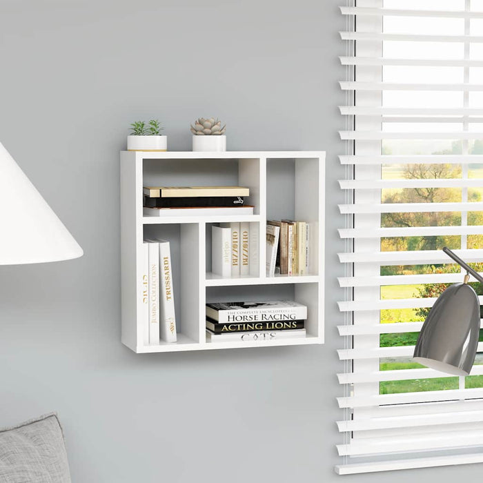 Raft de perete alb extralucios 45x16x45 cm lemn prelucrat WALTI