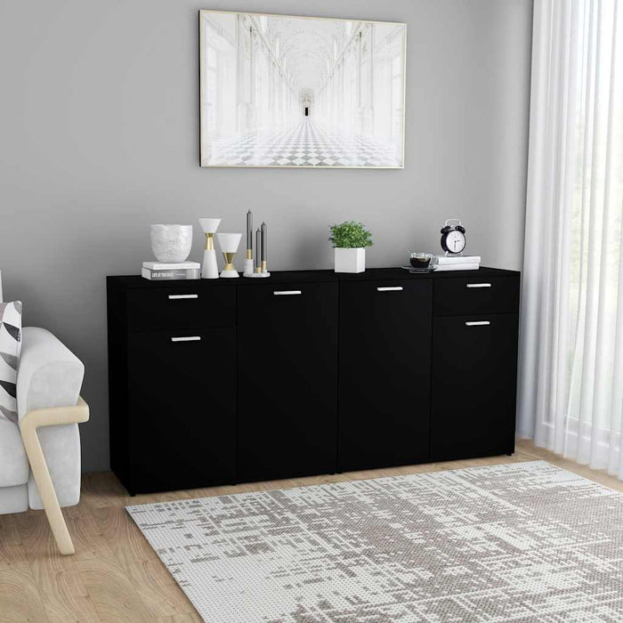 Servantă, negru, 160 x 36 x 75 cm, lemn prelucrat WALTI