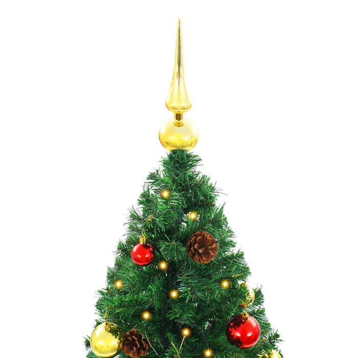 Brad de Crăciun artificial pre-iluminat cu globuri verde 150 cm - WALTI WALTI