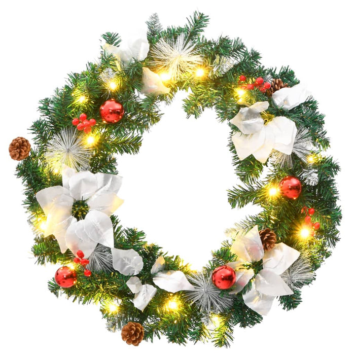 Coroniță de Crăciun cu becuri LED, verde, 60 cm, PVC WALTI