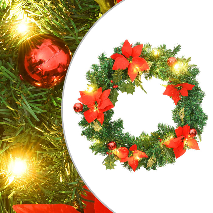 Coroniță de Crăciun cu becuri LED, verde, 60 cm, PVC WALTI
